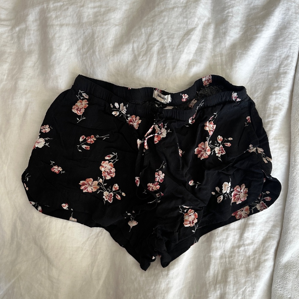 Floral Black Lounge Shorts